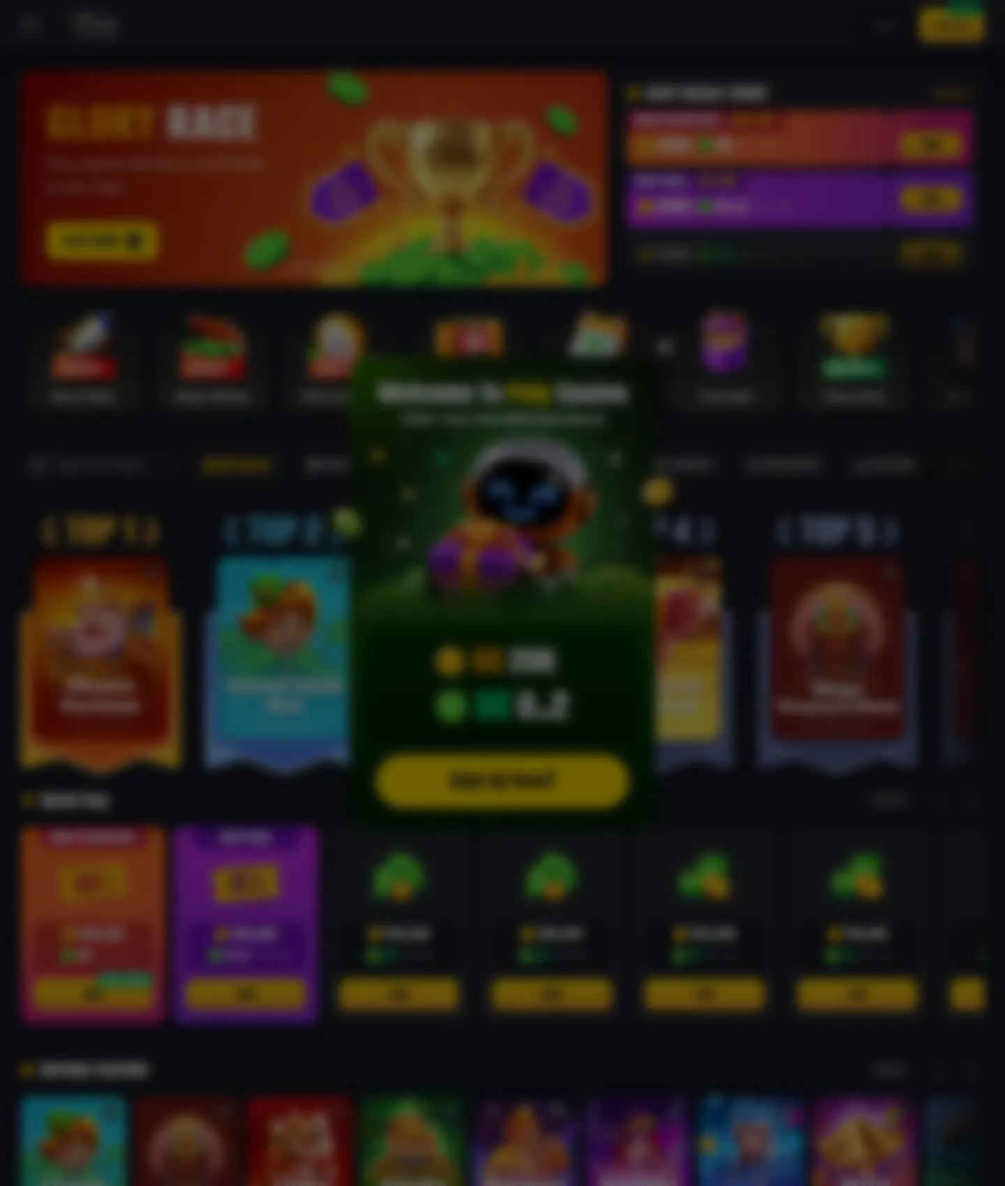 Screenshot of the PolyCasino website